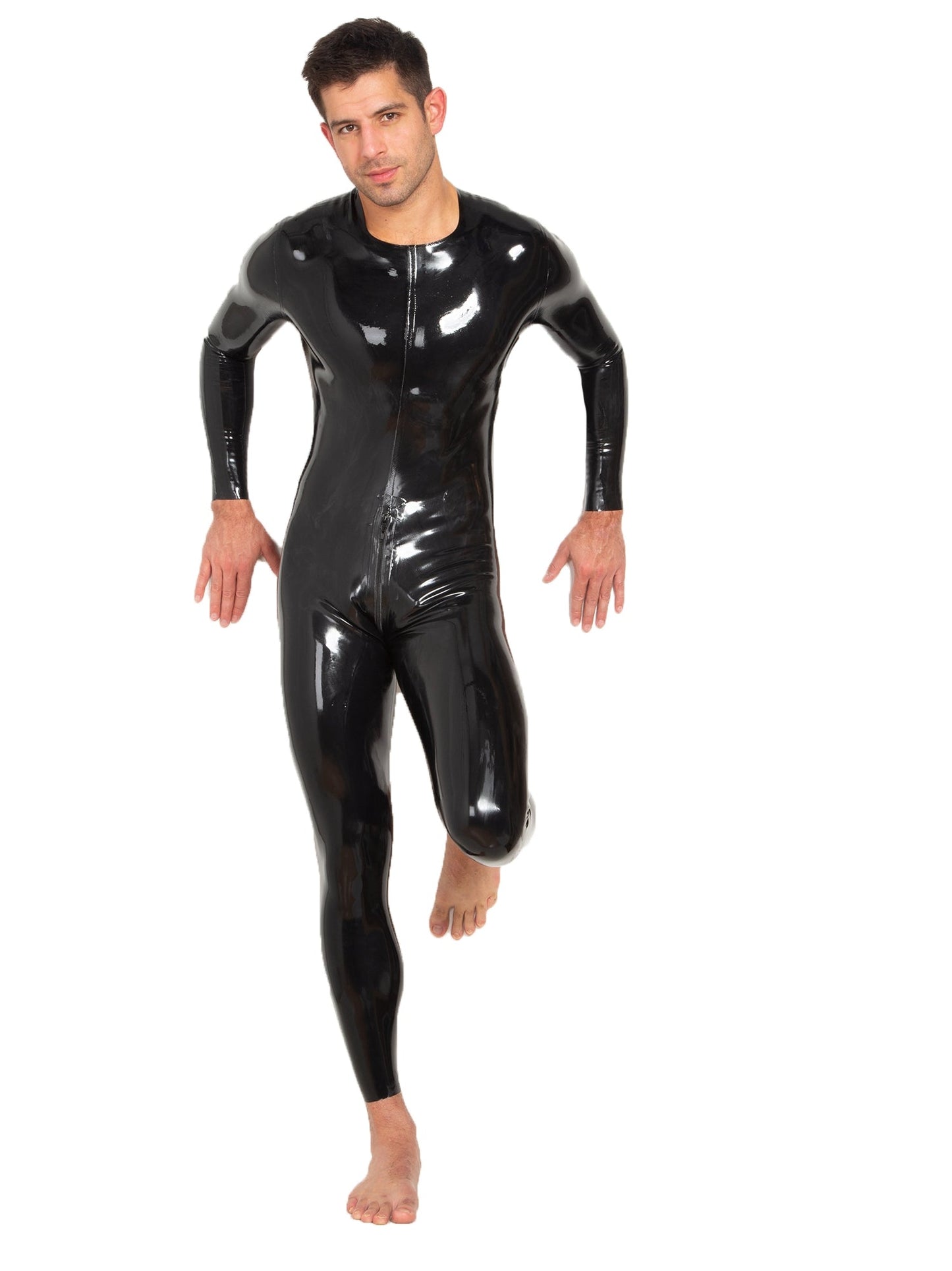 Latex/Rubber Catsuit Neck Entry With Crotch Zip