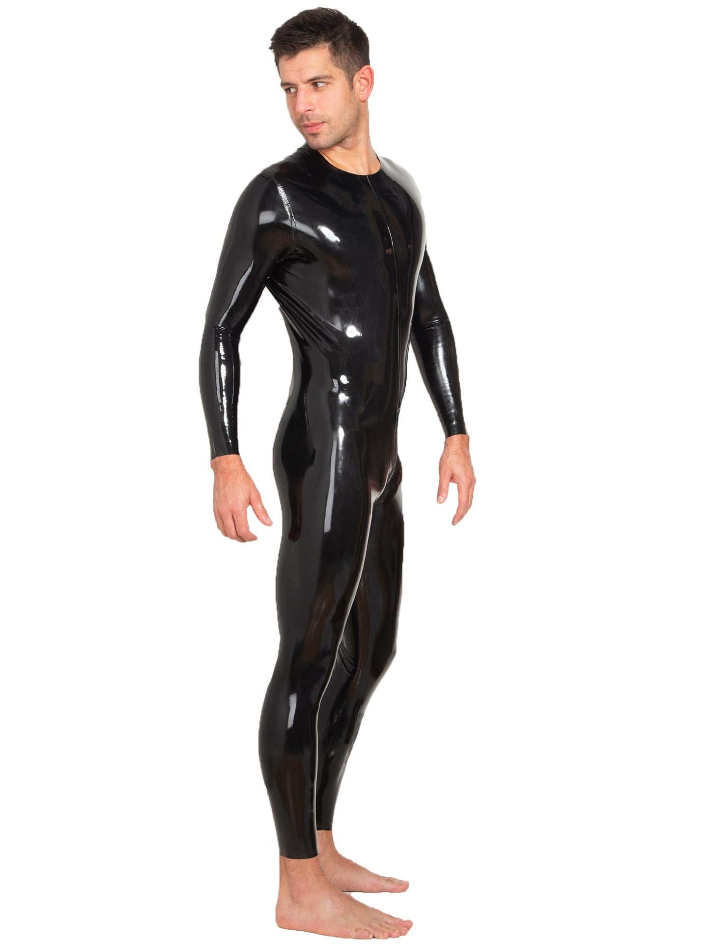 Latex/Rubber Catsuit Neck Entry With Crotch Zip