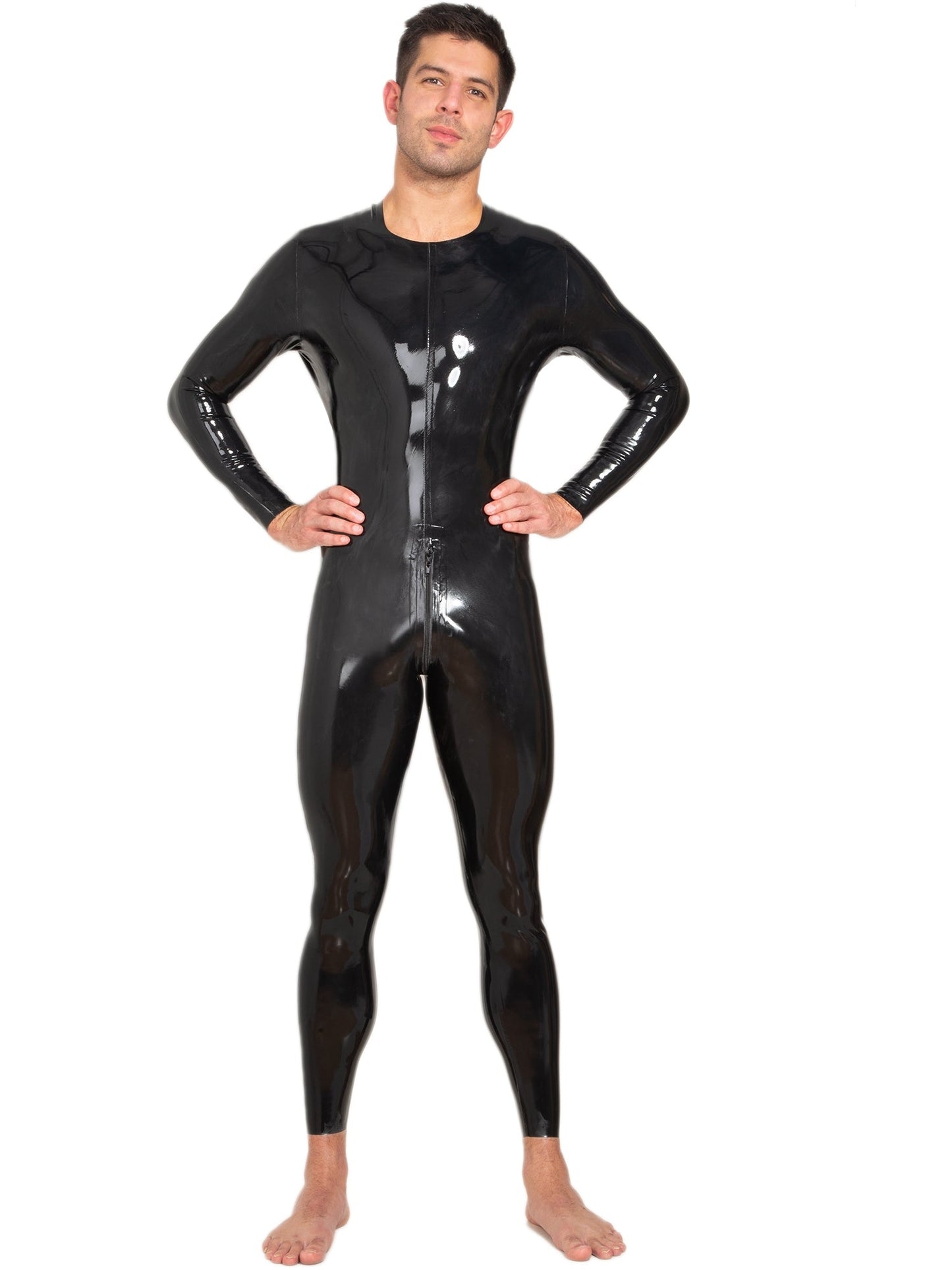 Latex/Rubber Catsuit Neck Entry With Crotch Zip