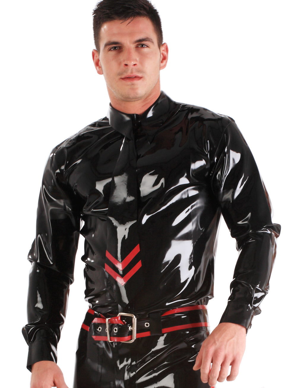 Latex/Rubber Classic Shirt In Black