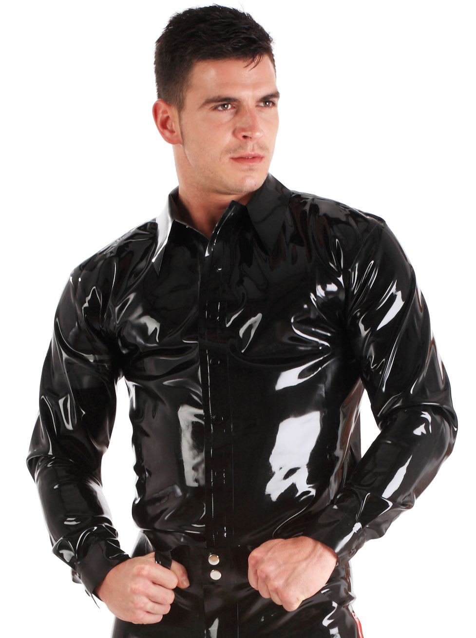 Latex/Rubber Classic Shirt In Black