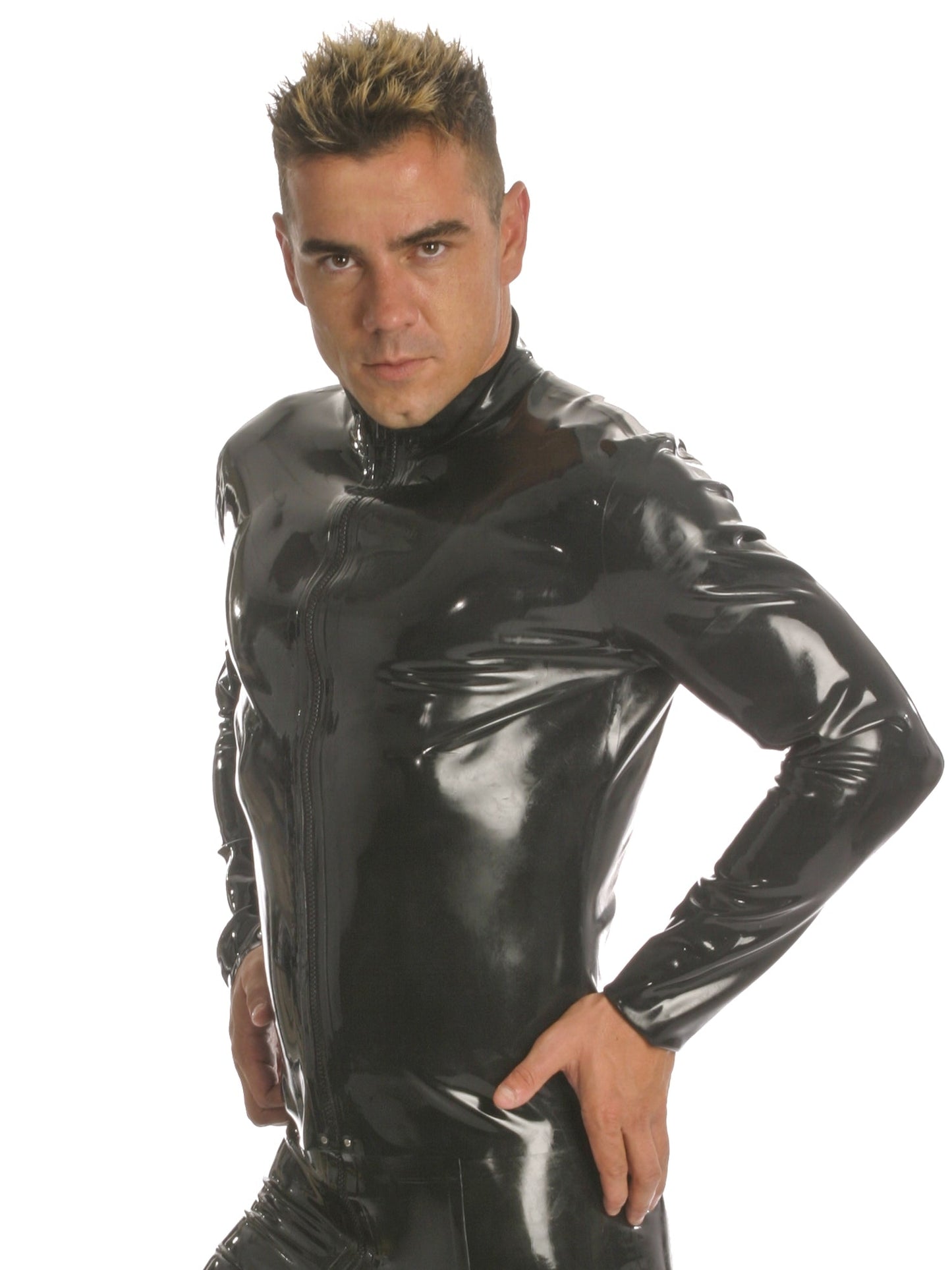 Latex/Rubber Classic Zipped Jacket