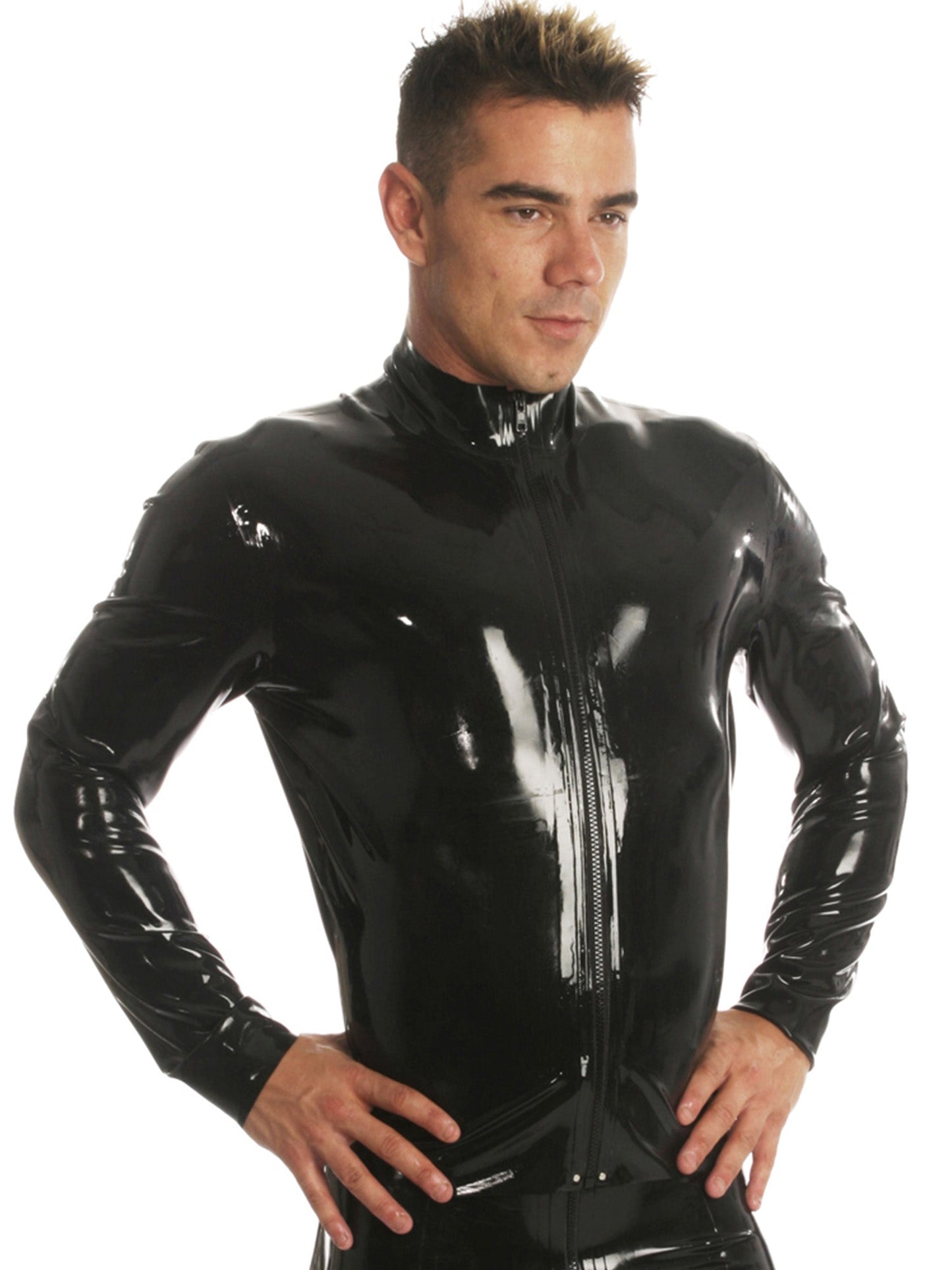 Latex/Rubber Classic Zipped Jacket