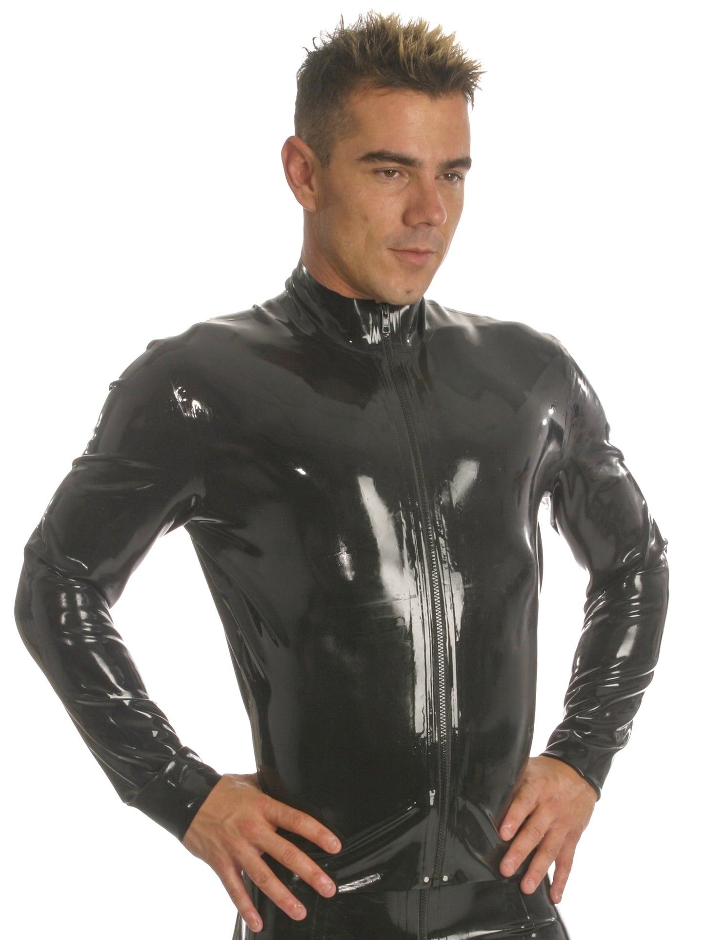 Latex/Rubber Classic Zipped Jacket