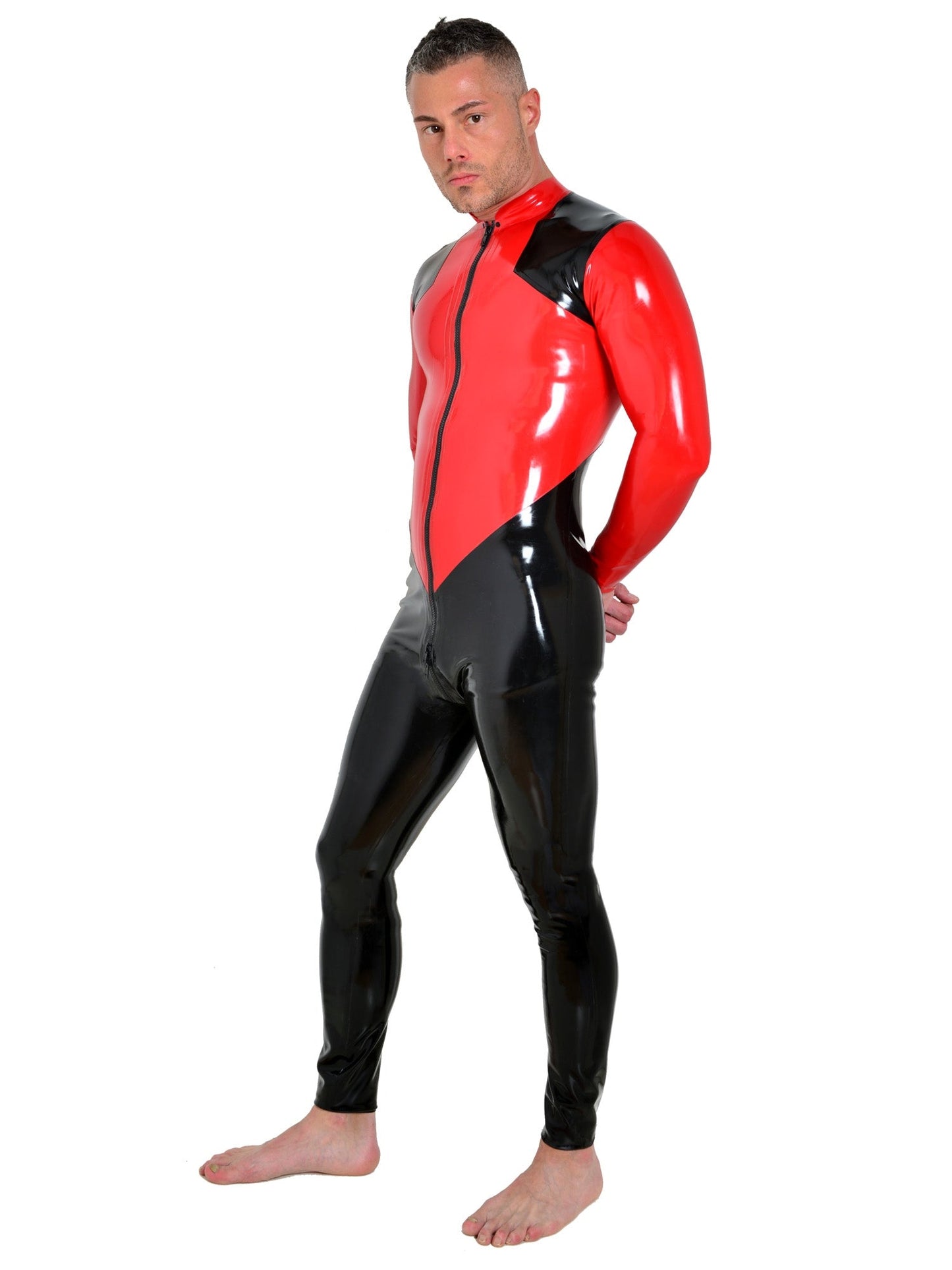 Latex/Rubber Contrast Catsuit