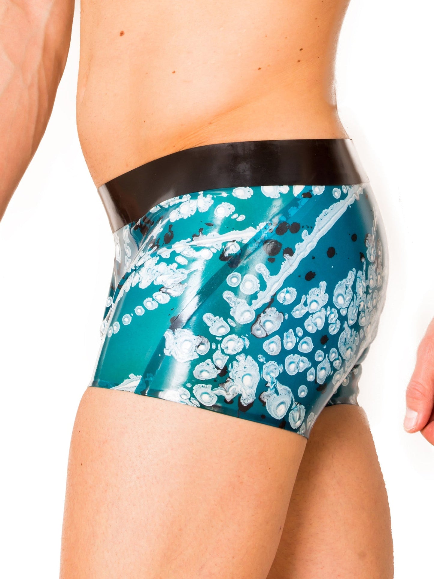 Latex/Rubber Electric Blue Shorts