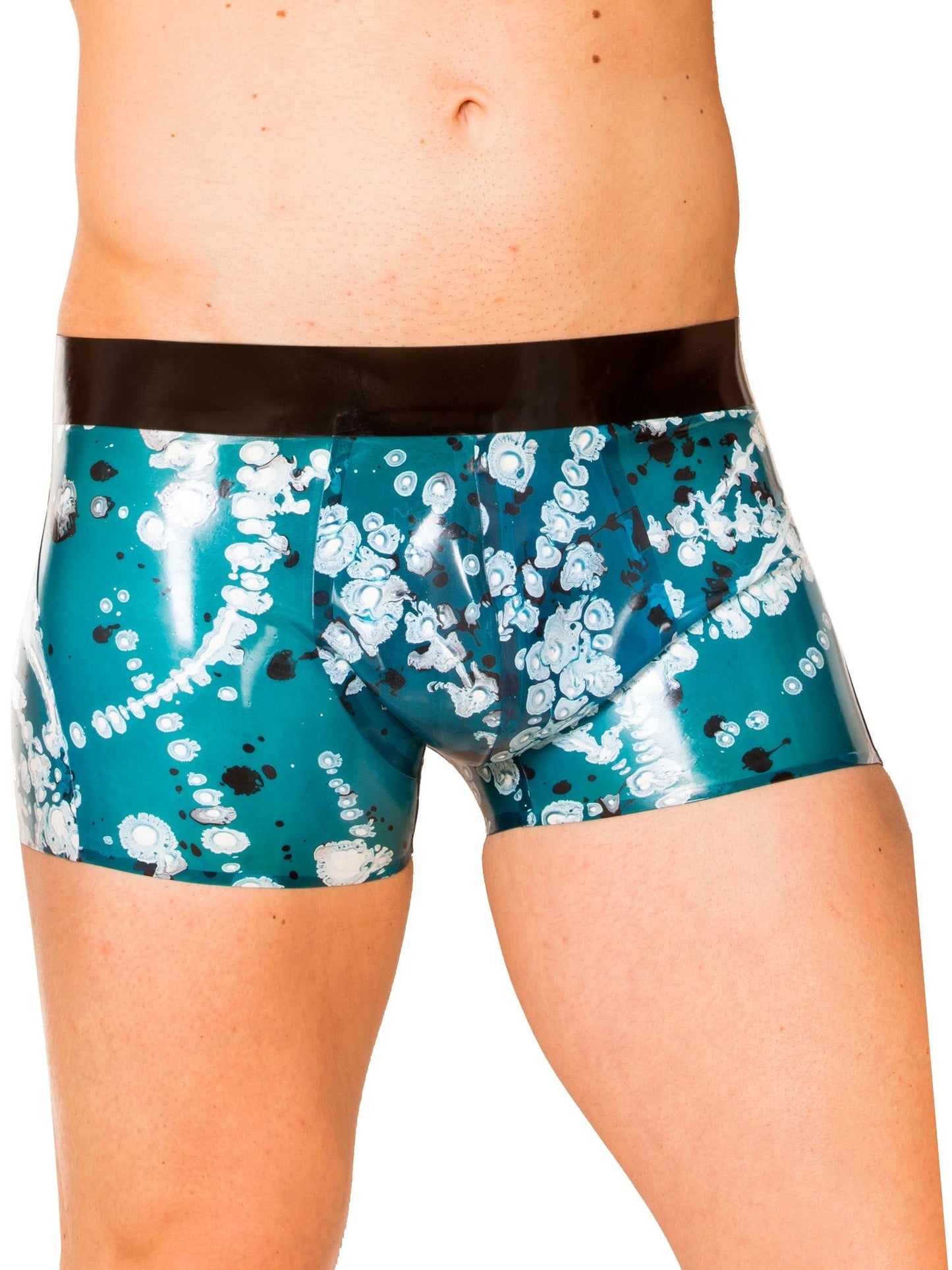 Latex/Rubber Electric Blue Shorts