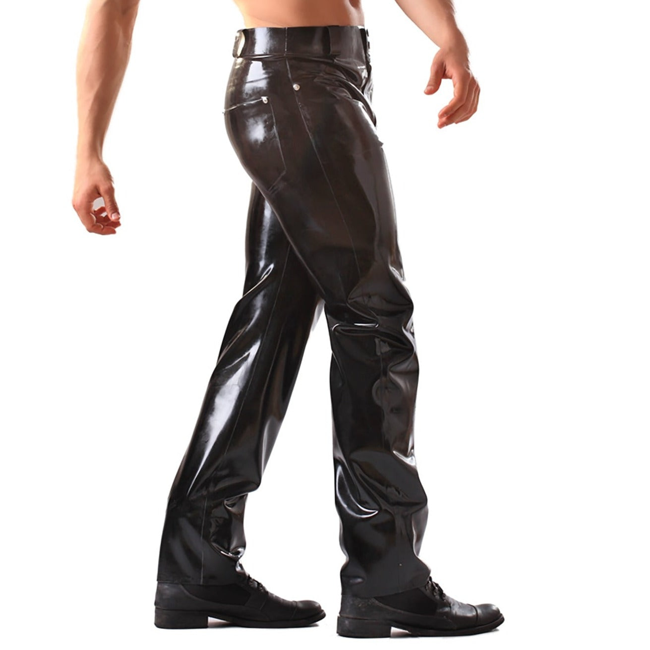 Latex/Rubber Jeans With Pockets Front & Back