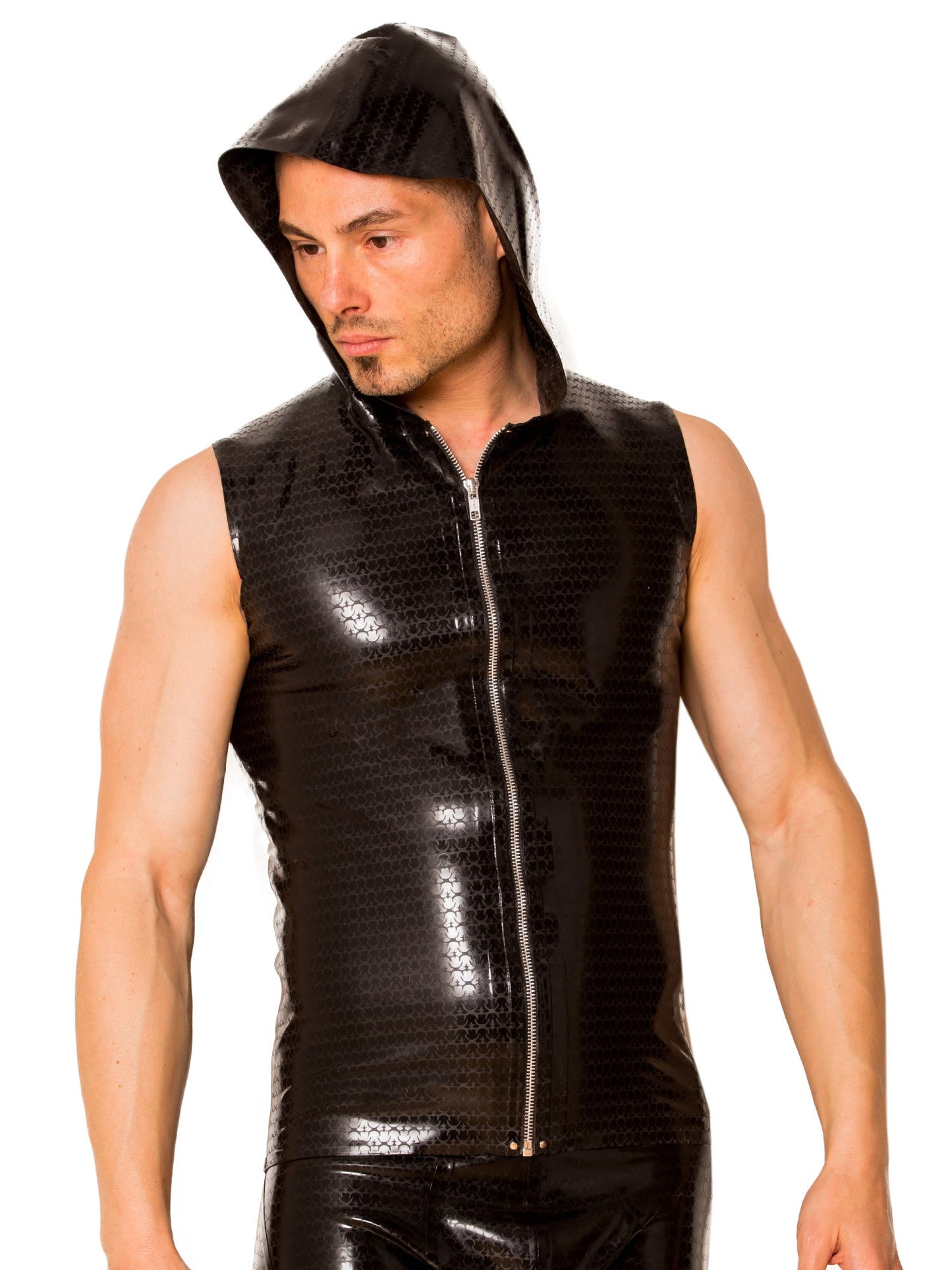 Latex/Rubber Sleeveless Hoody
