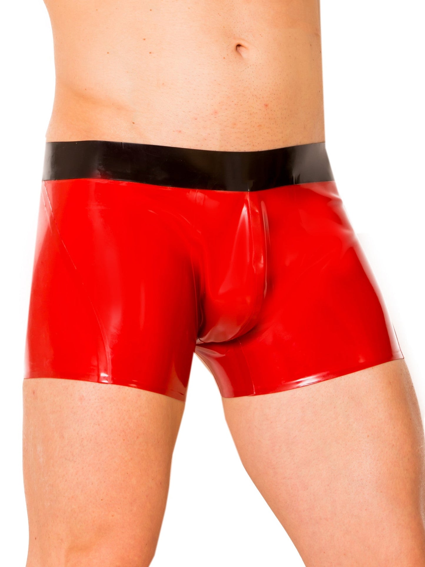 Latex/Rubber Ultimo Red & Black Shorts