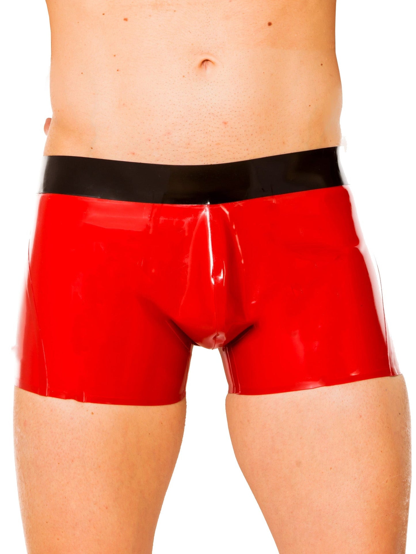 Latex/Rubber Ultimo Red & Black Shorts
