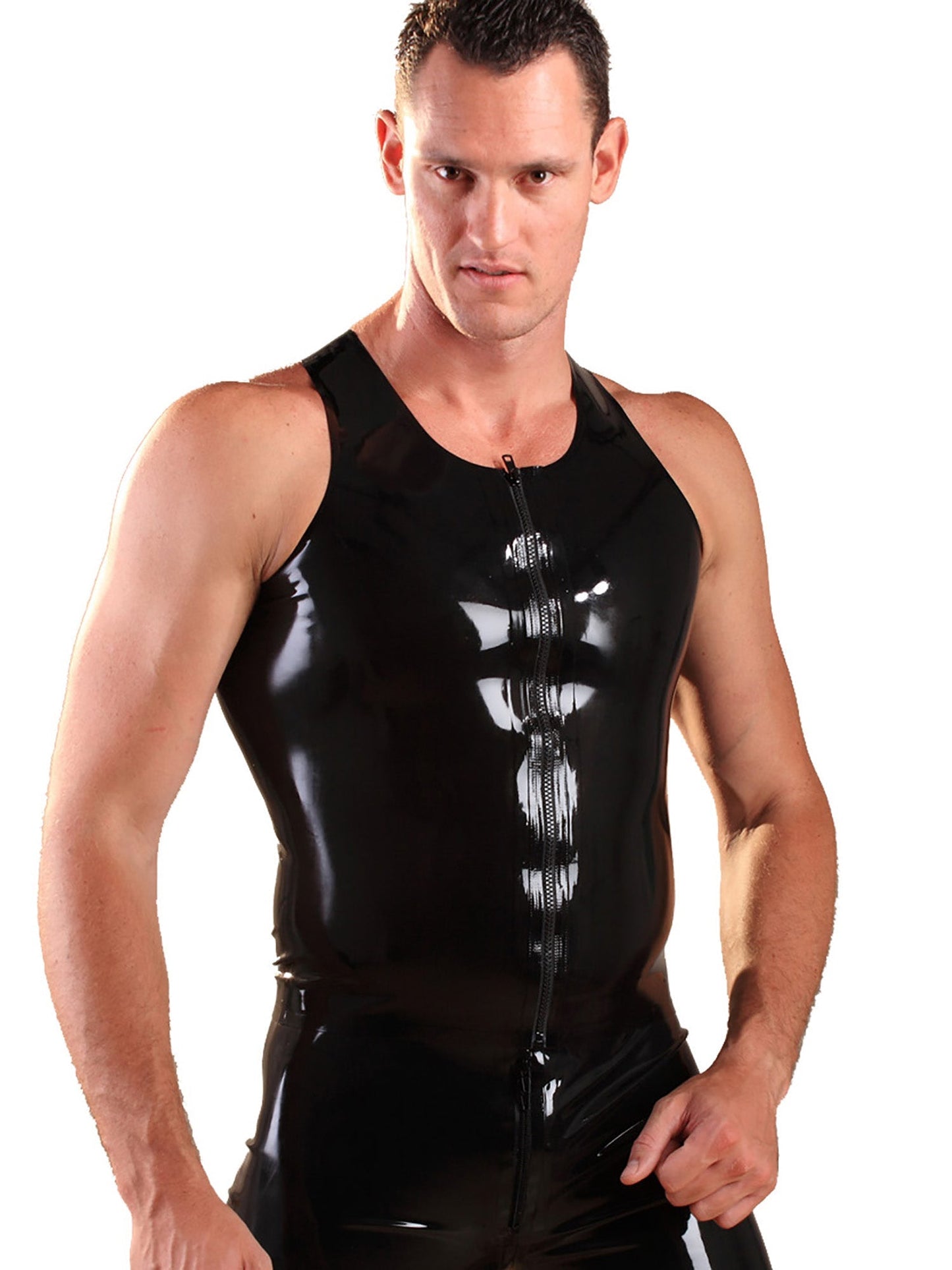 Latex/Rubber Vest With Zip