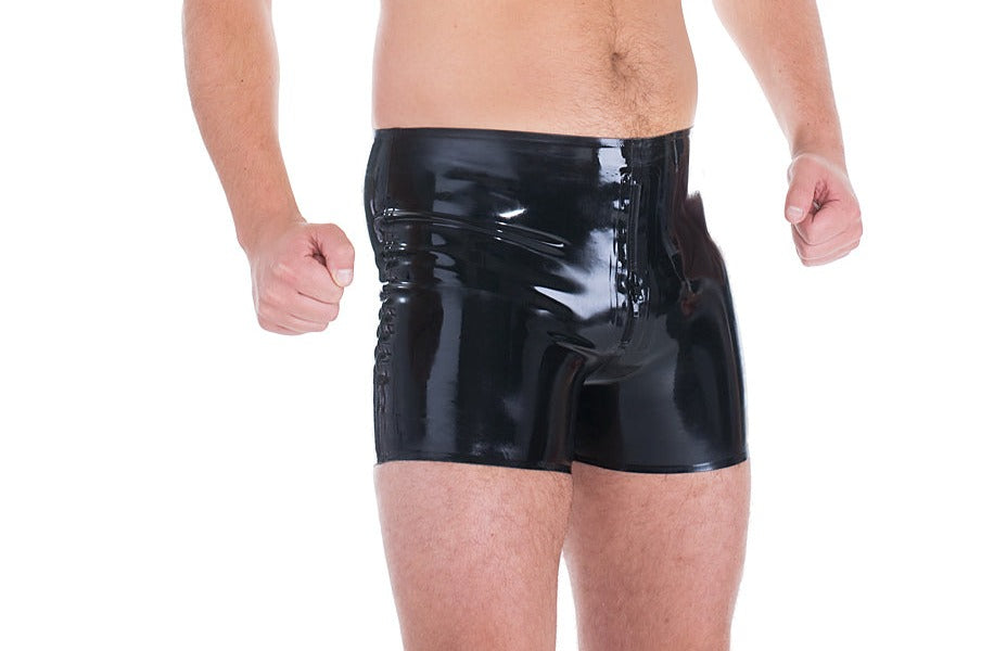 Latex/Rubber Zipped Classic Shorts