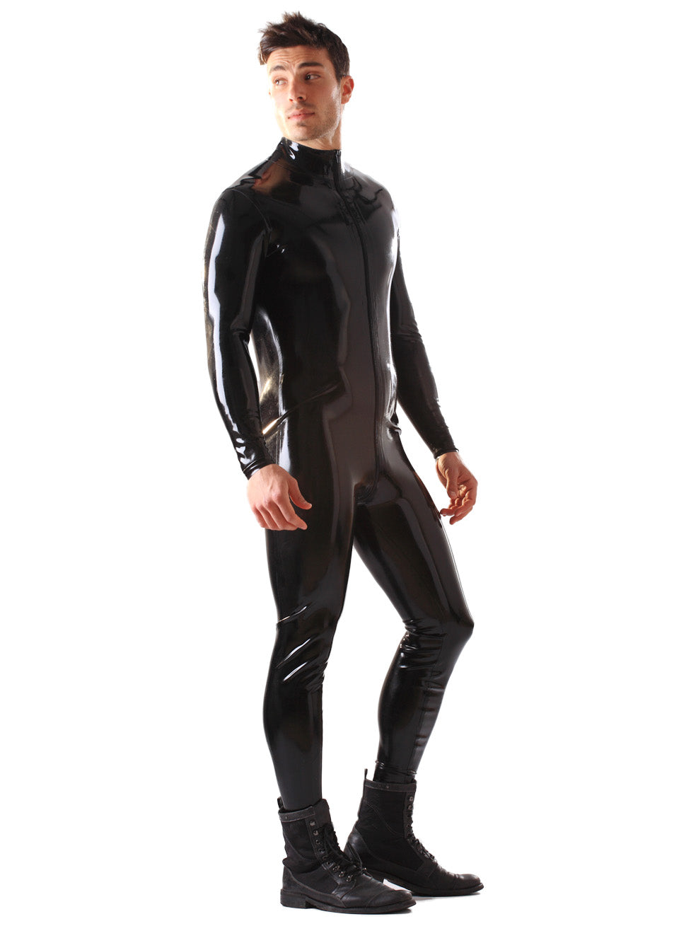Latex/Rubber Zipped Male Catsuit