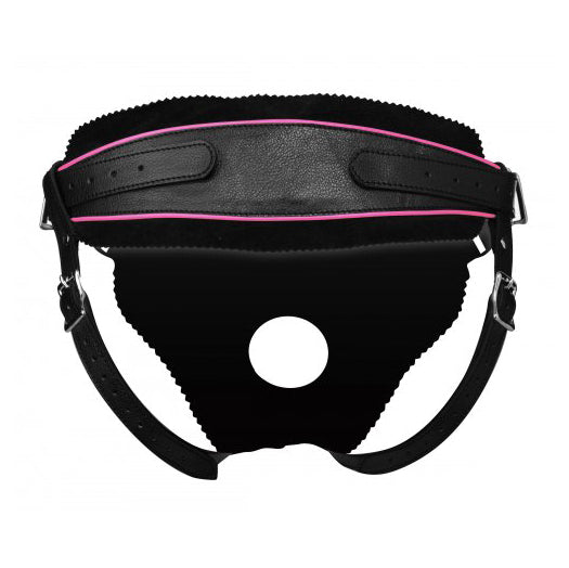 Low Rise Leather Harness with Pink Accents