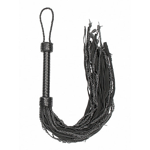 Ouch Leather/Suede Barbed Wired Flogger