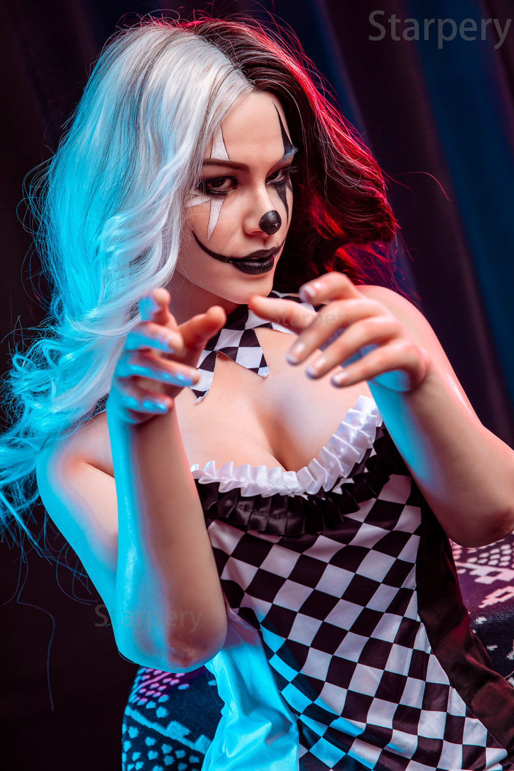 163cm/5ft4 G-cup Silicone Head Halloween Clown Sex Doll – Oksana