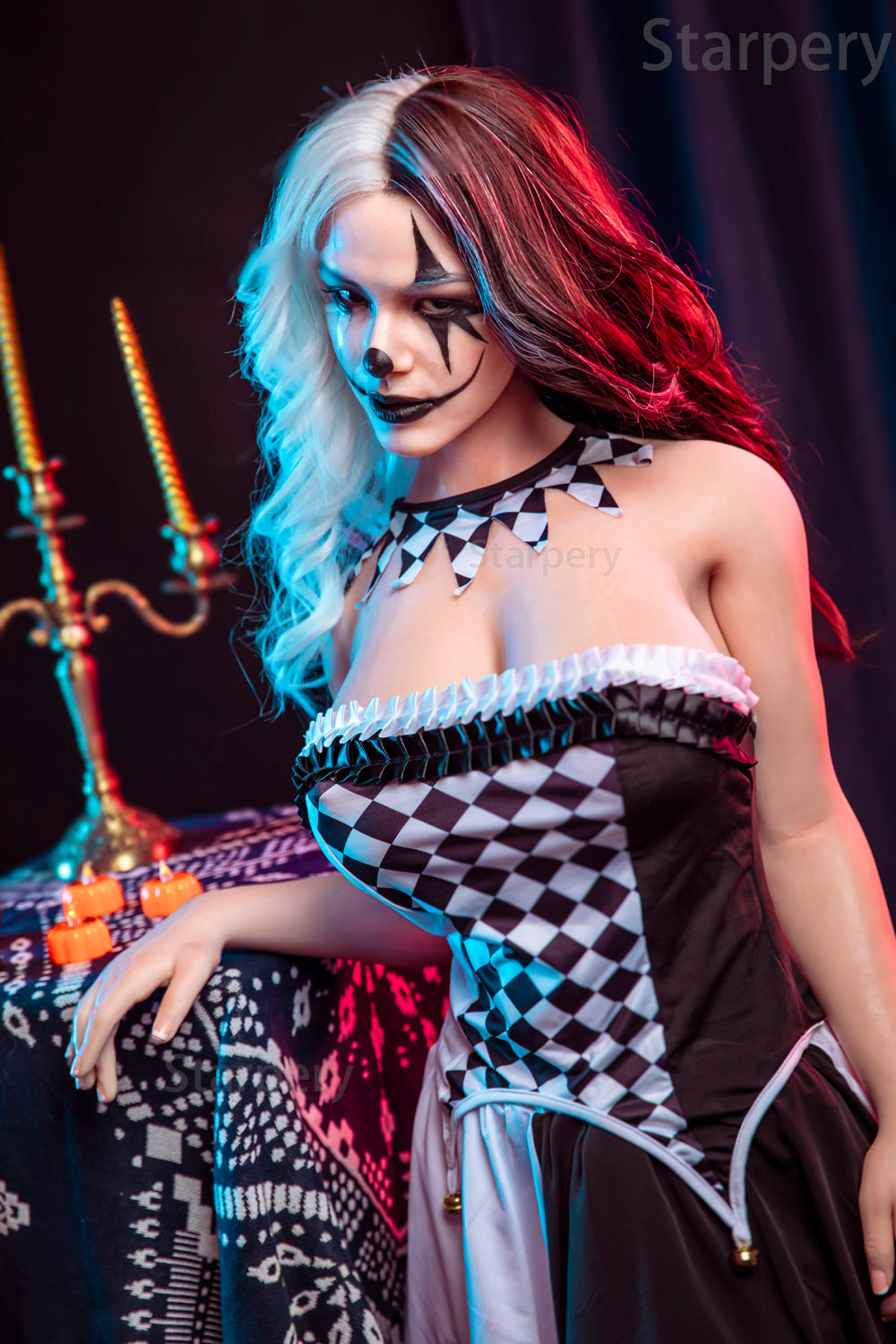 163cm/5ft4 G-cup Silicone Head Halloween Clown Sex Doll – Oksana