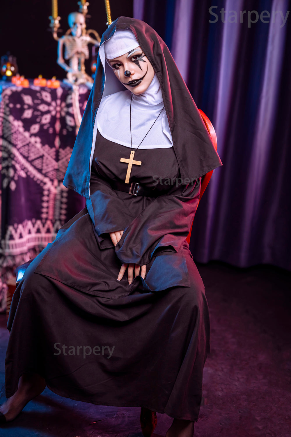 163cm/5ft4 G-cup Silicone Head Halloween Horror Nun Sex Doll – Oksana