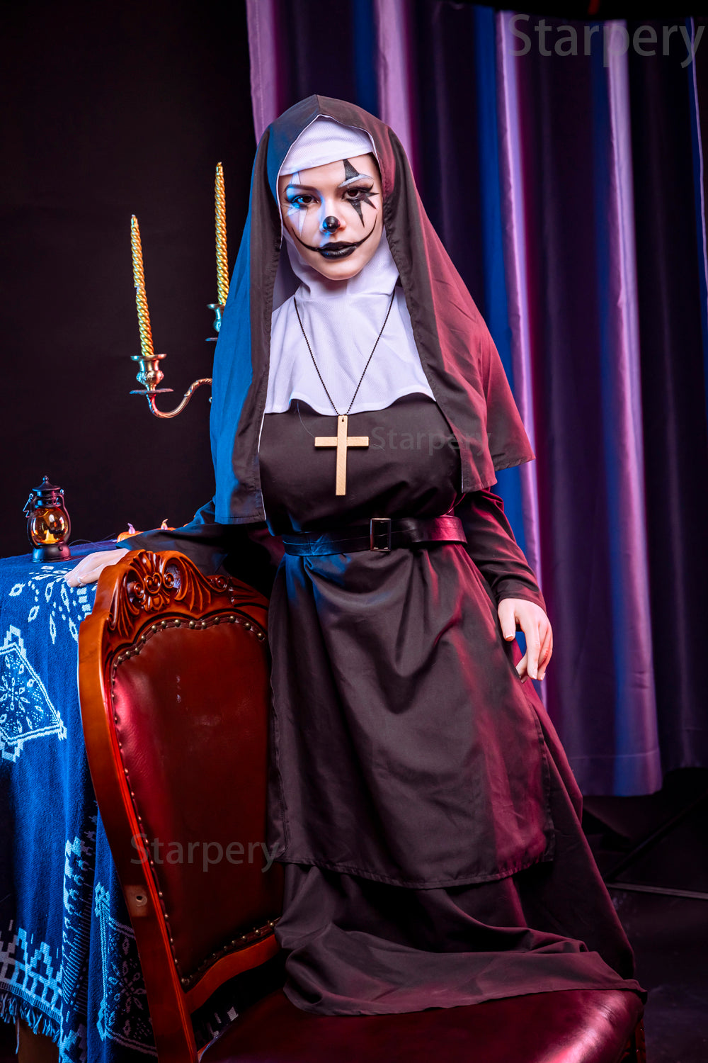 163cm/5ft4 G-cup Silicone Head Halloween Horror Nun Sex Doll – Oksana