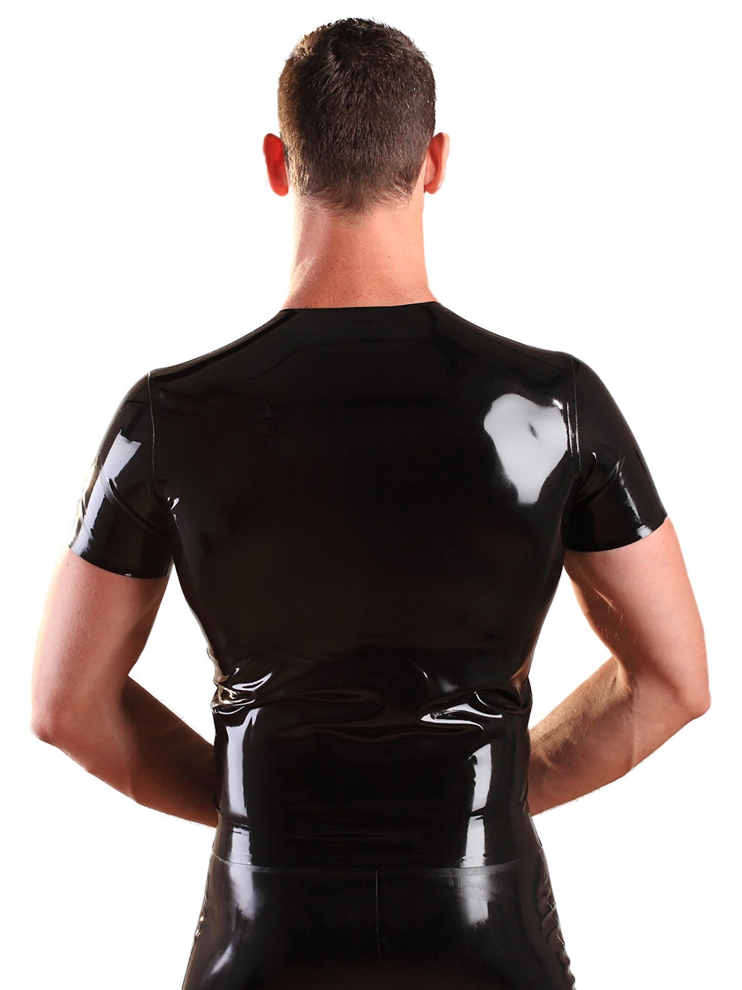 Mens Latex/Rubber T Shirt With Zip