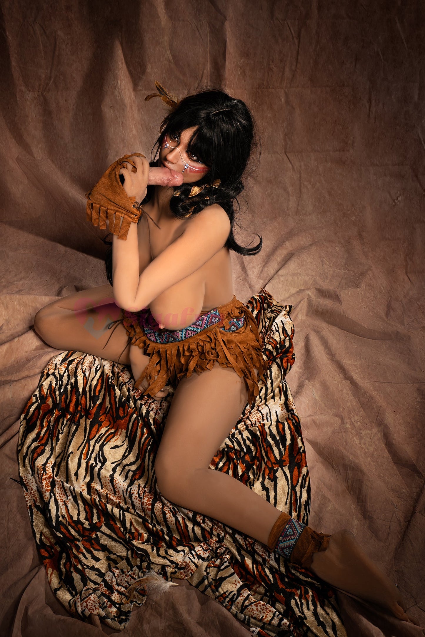 US In Stock - 159cm/5ft3 E-Cup Silicone Head Sex Doll SG3 - Ada Dark Tanned