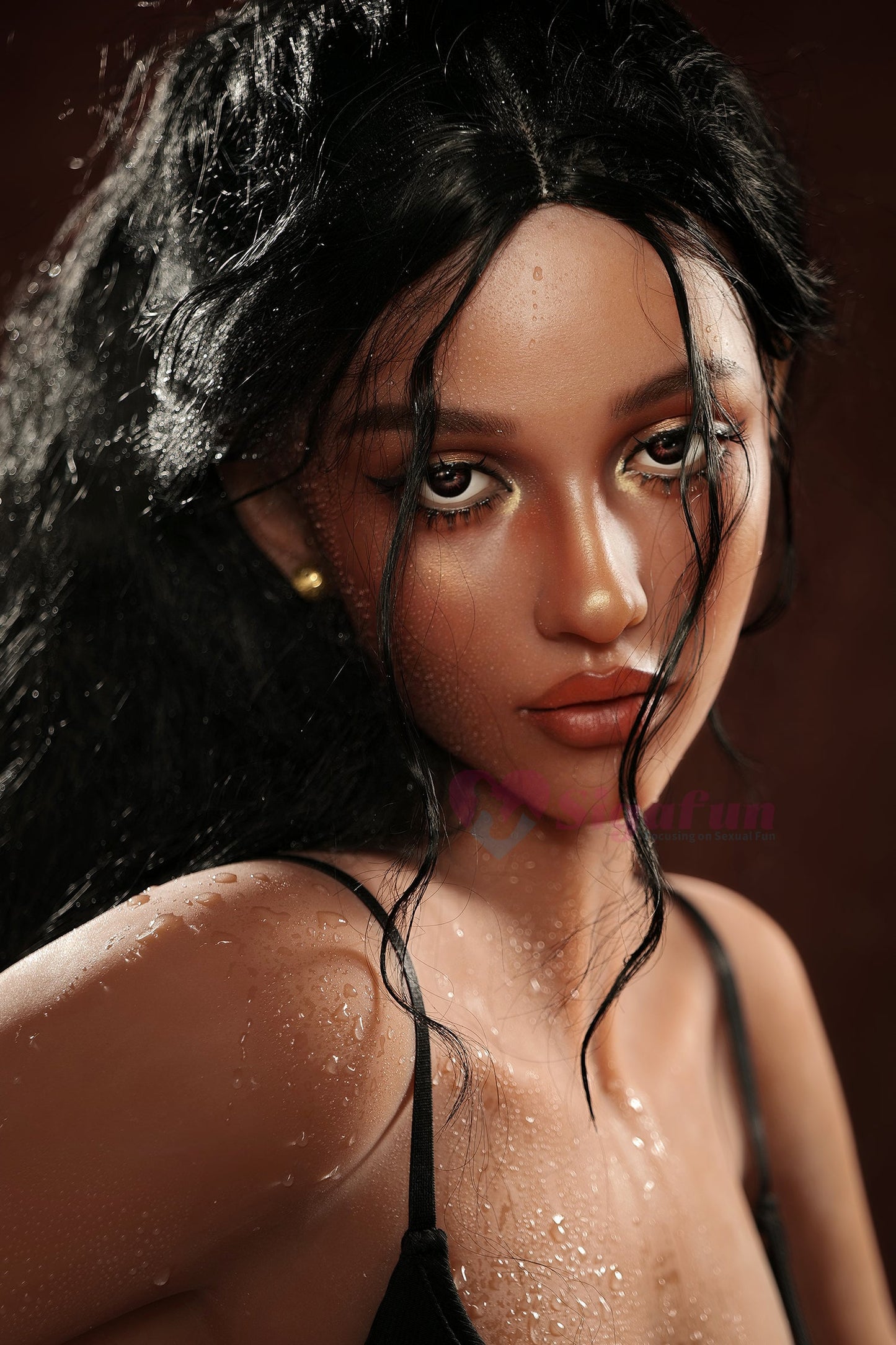 US In Stock - 159cm/5ft3 E-Cup Silicone Head Sex Doll SG2 - Cecily Dark Tanned