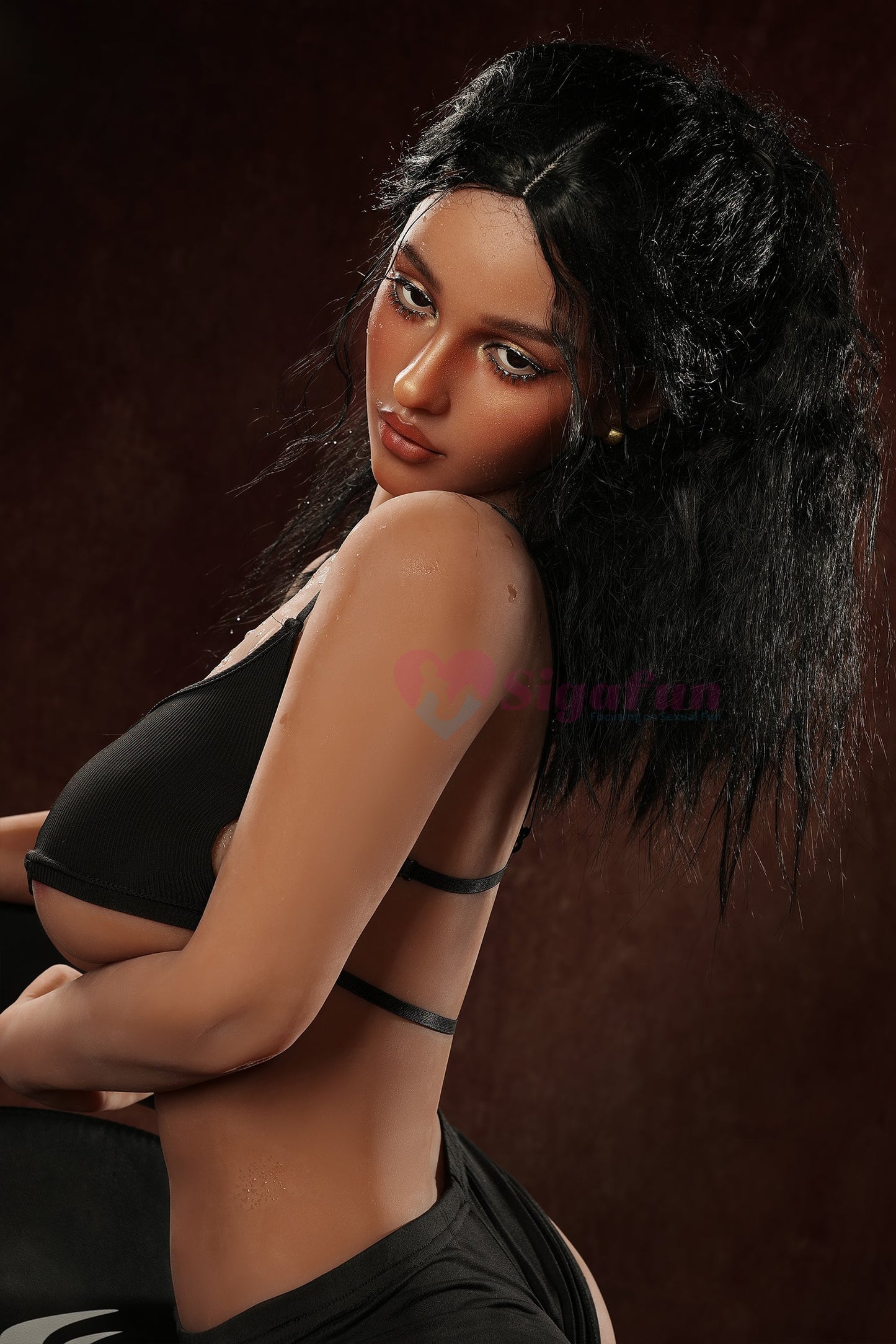 EU In Stock - 159cm/5ft3 E-Cup Silicone Head Sex Doll SG2 - Cecily Dark Tanned