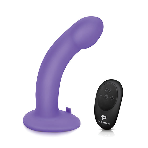 Vibrierender Curve-Dildo mit Harness und Fernbedienung