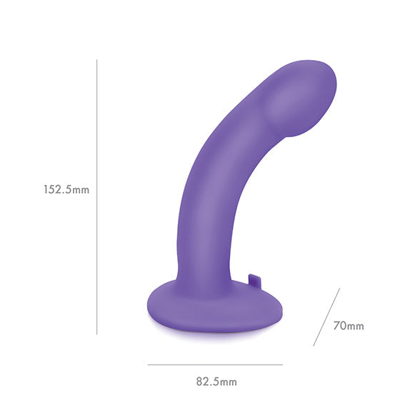 Vibrierender Curve-Dildo mit Harness und Fernbedienung