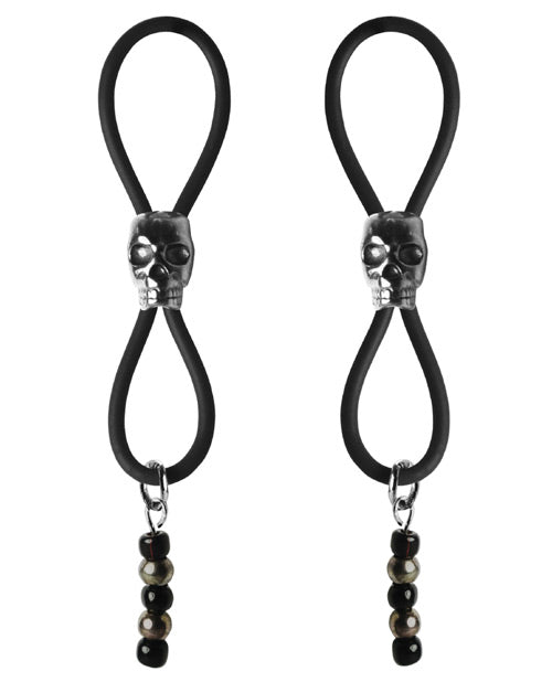 Nipple Halos Black Skull Charms