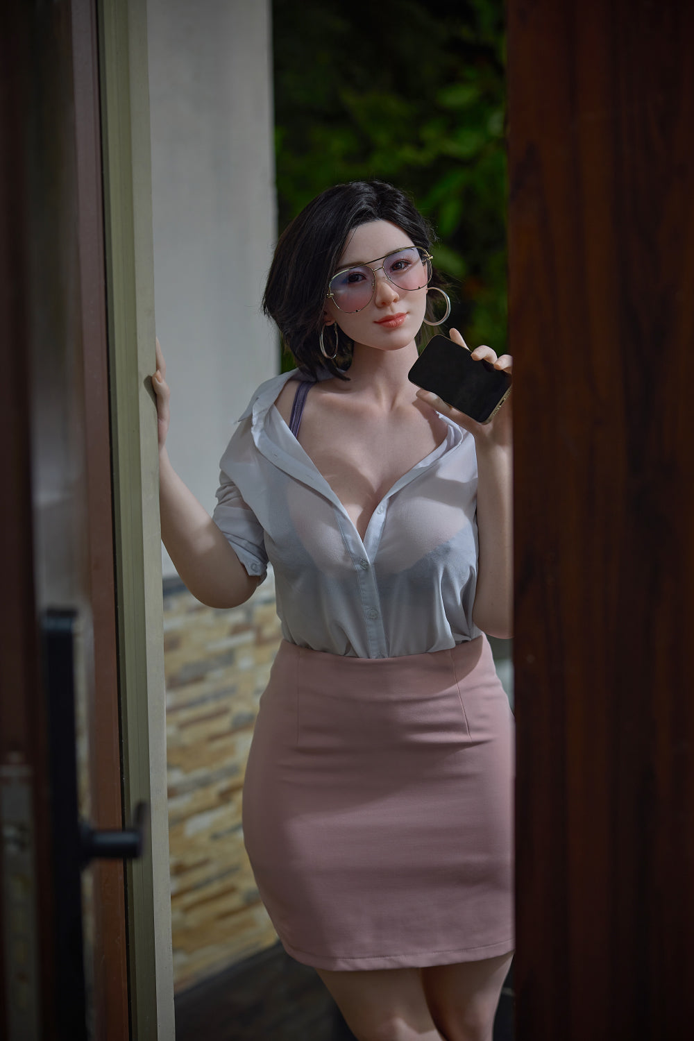 165cm/5ft5 G-cup Silicone Head BBW Big Booty Sex Doll - Hao