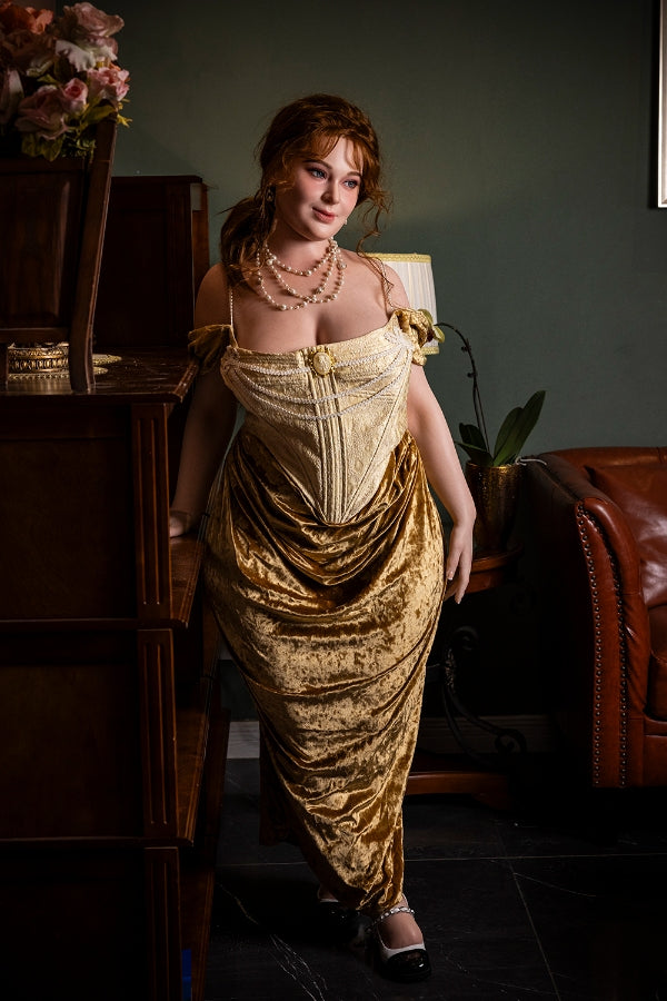 161cm/5ft3 H-cup SSBBW Big Booty Full Silicone Sex Doll - Ivory