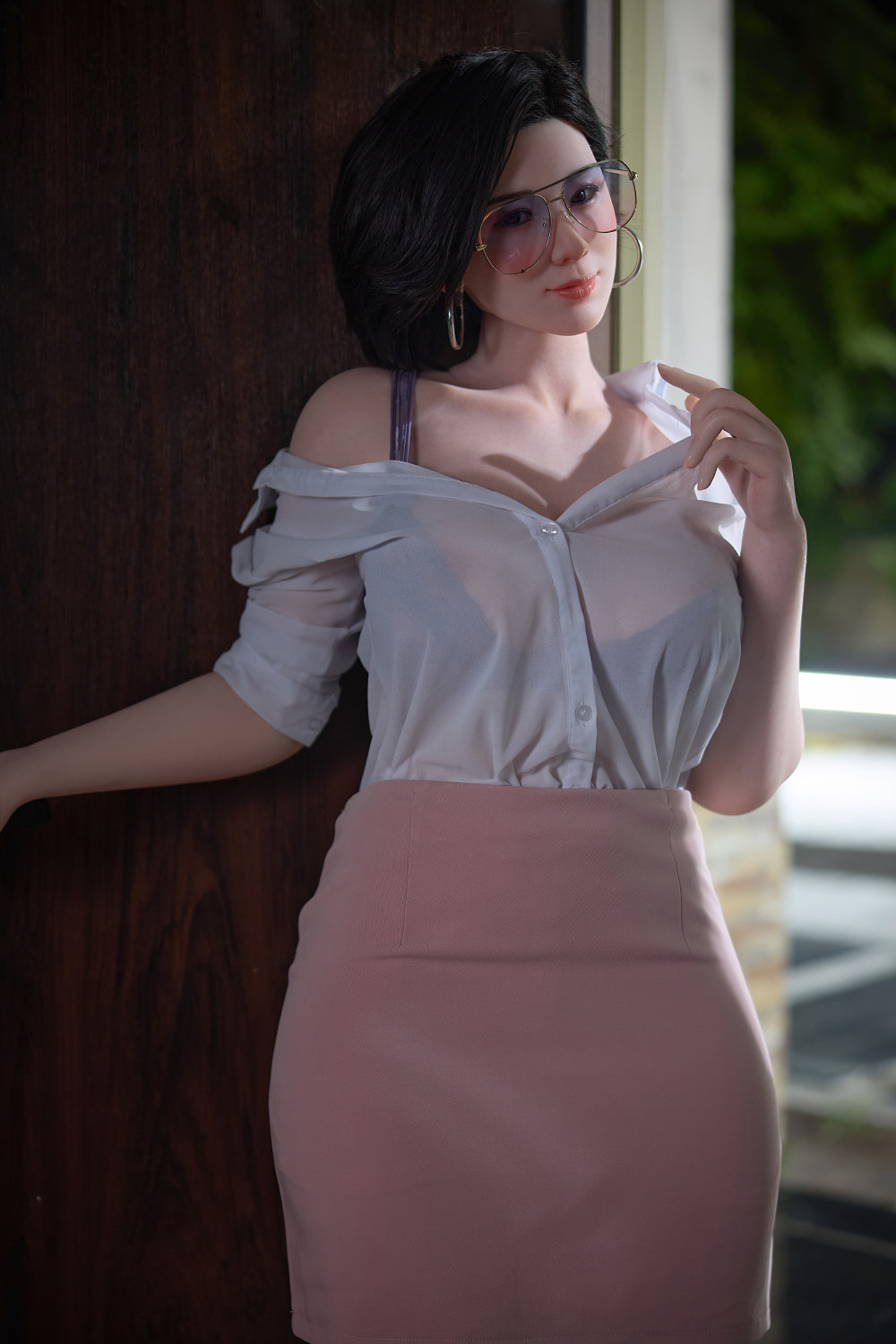 165cm/5ft5 G-cup Silicone Head BBW Big Booty Sex Doll - Hao