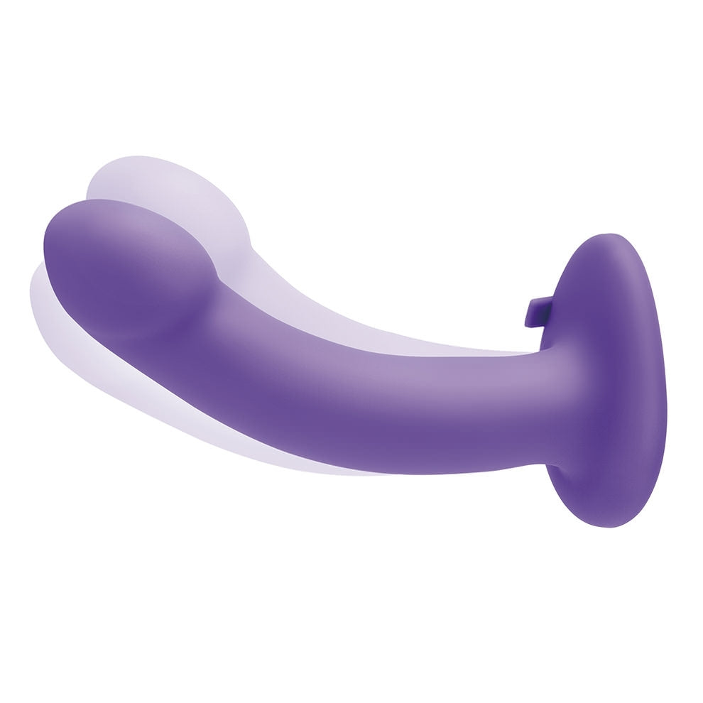 Vibrierender Curve-Dildo mit Harness und Fernbedienung