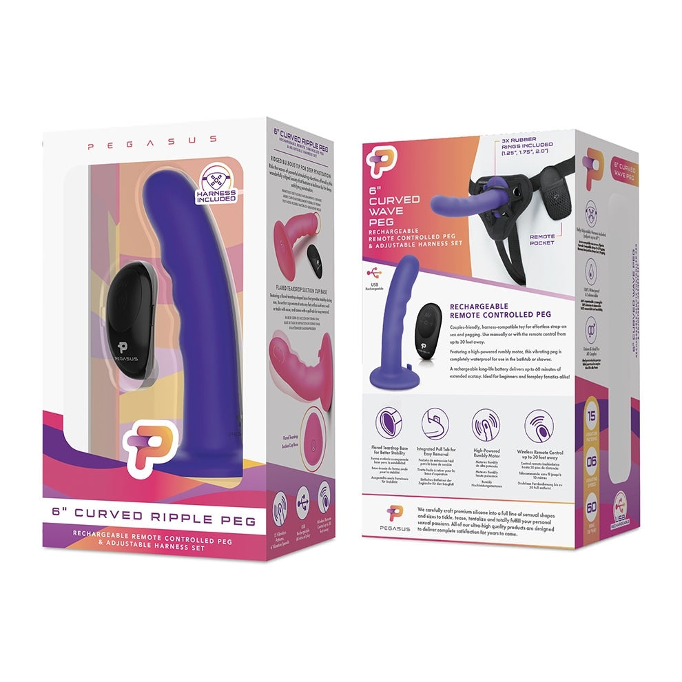 Vibrating Wave Dildo with Harness & Remote