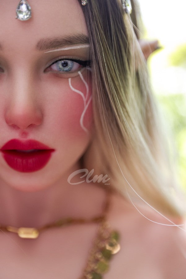 ❤️CLM Ultra❤️  157cm/5ft2 D-Cup Full Silicone Movable Jaw Elf Sex Doll SiQ157 - Athena