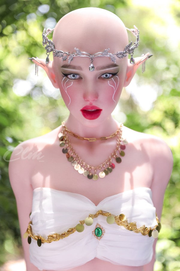 ❤️CLM Ultra❤️  157cm/5ft2 D-Cup Full Silicone Movable Jaw Elf Sex Doll SiQ157 - Athena