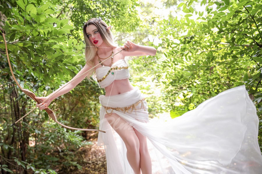 ❤️CLM Ultra❤️  157cm/5ft2 D-Cup Full Silicone Movable Jaw Elf Sex Doll SiQ157 - Athena