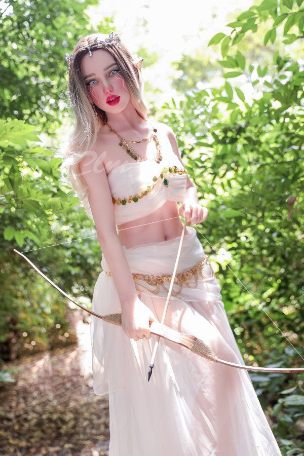 ❤️CLM Ultra❤️  157cm/5ft2 D-Cup Full Silicone Movable Jaw Elf Sex Doll SiQ157 - Athena