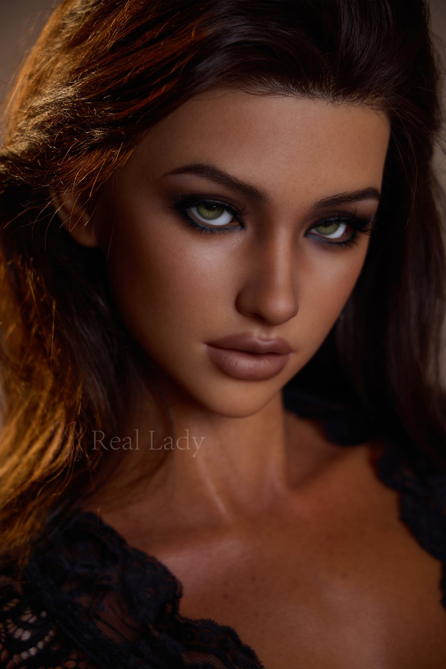 150cm/4ft11 F-Cup Curly Hair Silicone  Sex Doll - ROS MAX R8 Dark Tanned