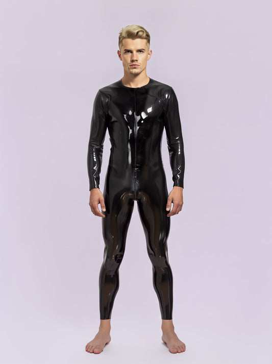Latex/Rubber Catsuit Neck Entry With Crotch Zip