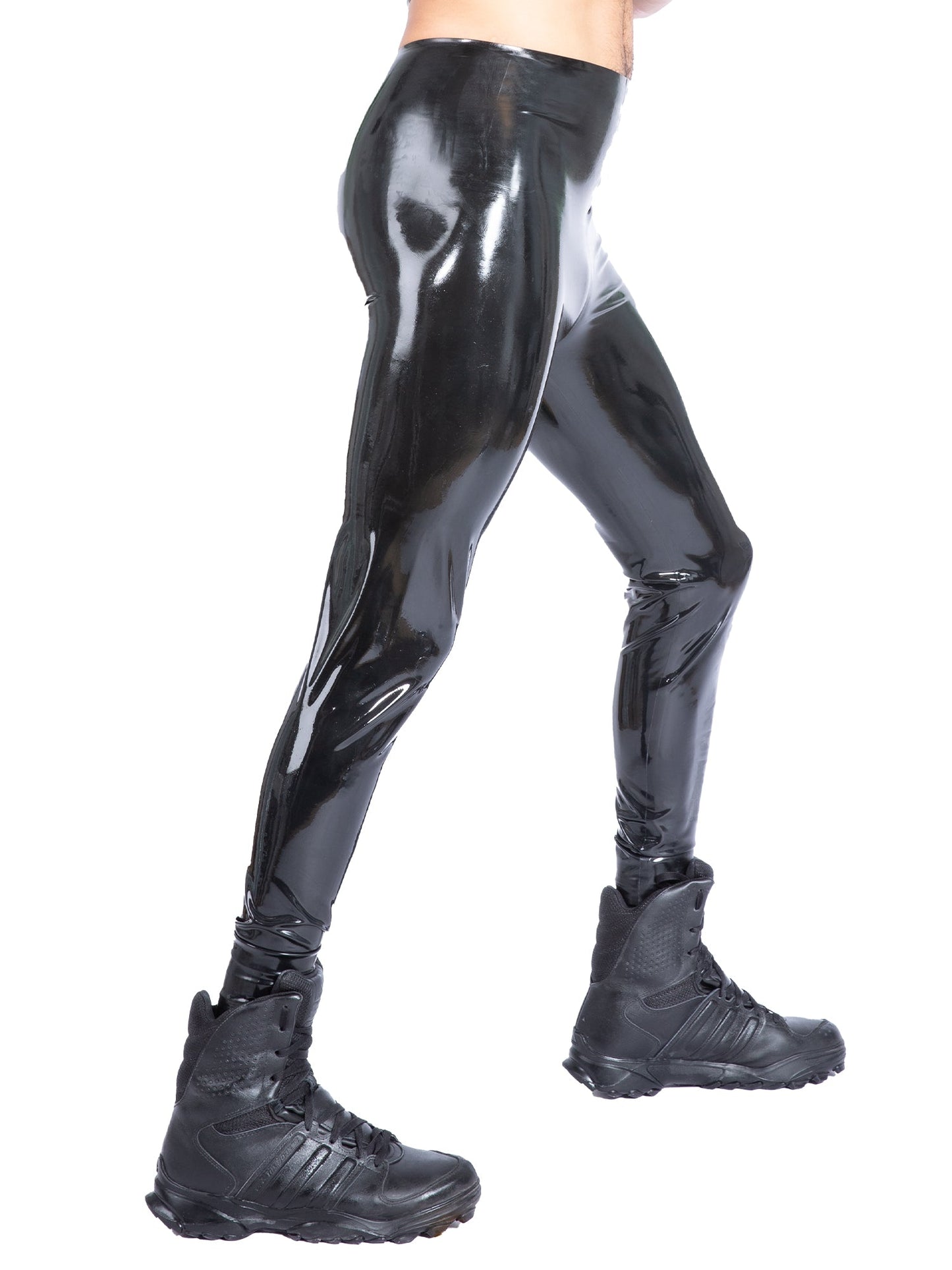 Unisex Latex/Rubber Leggings In Black