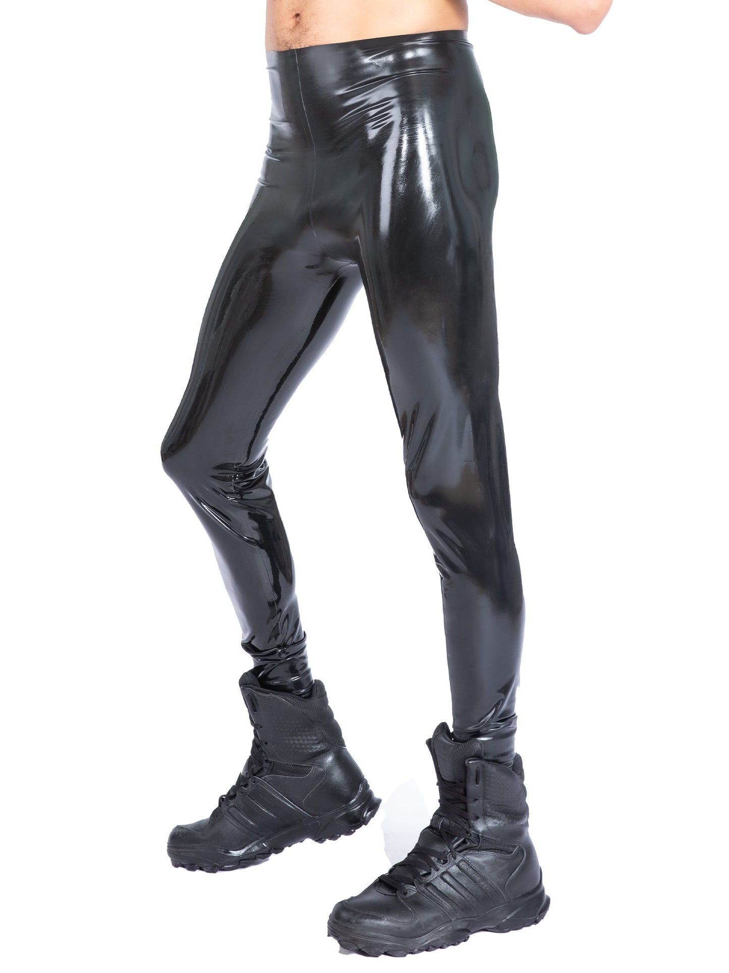 Unisex Latex/Rubber Leggings In Black