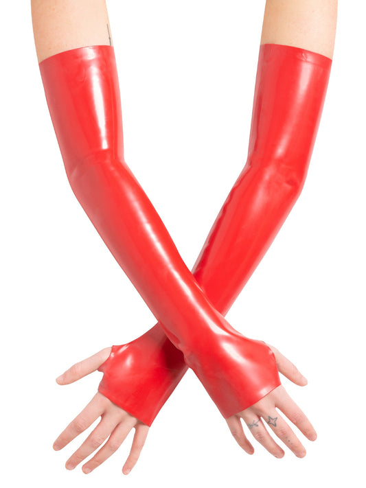 Red Latex/Rubber Elbow Gauntlets