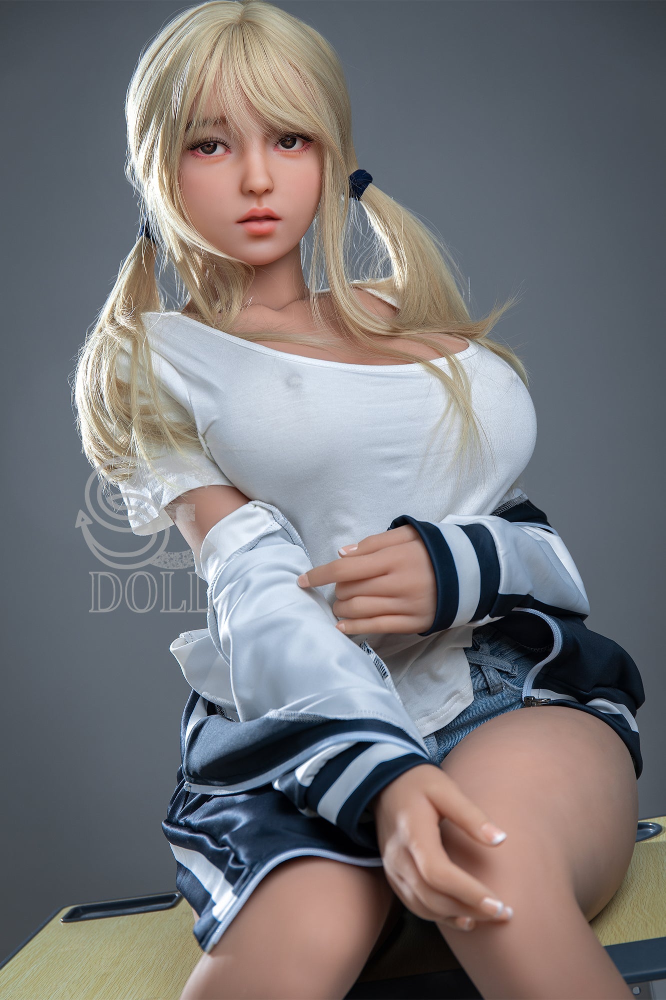 US In Stock - 157cm/5ft2 H-cup Blonde STPE Sex Doll SED255 Head#120 - Melody.A (baseball jacket)