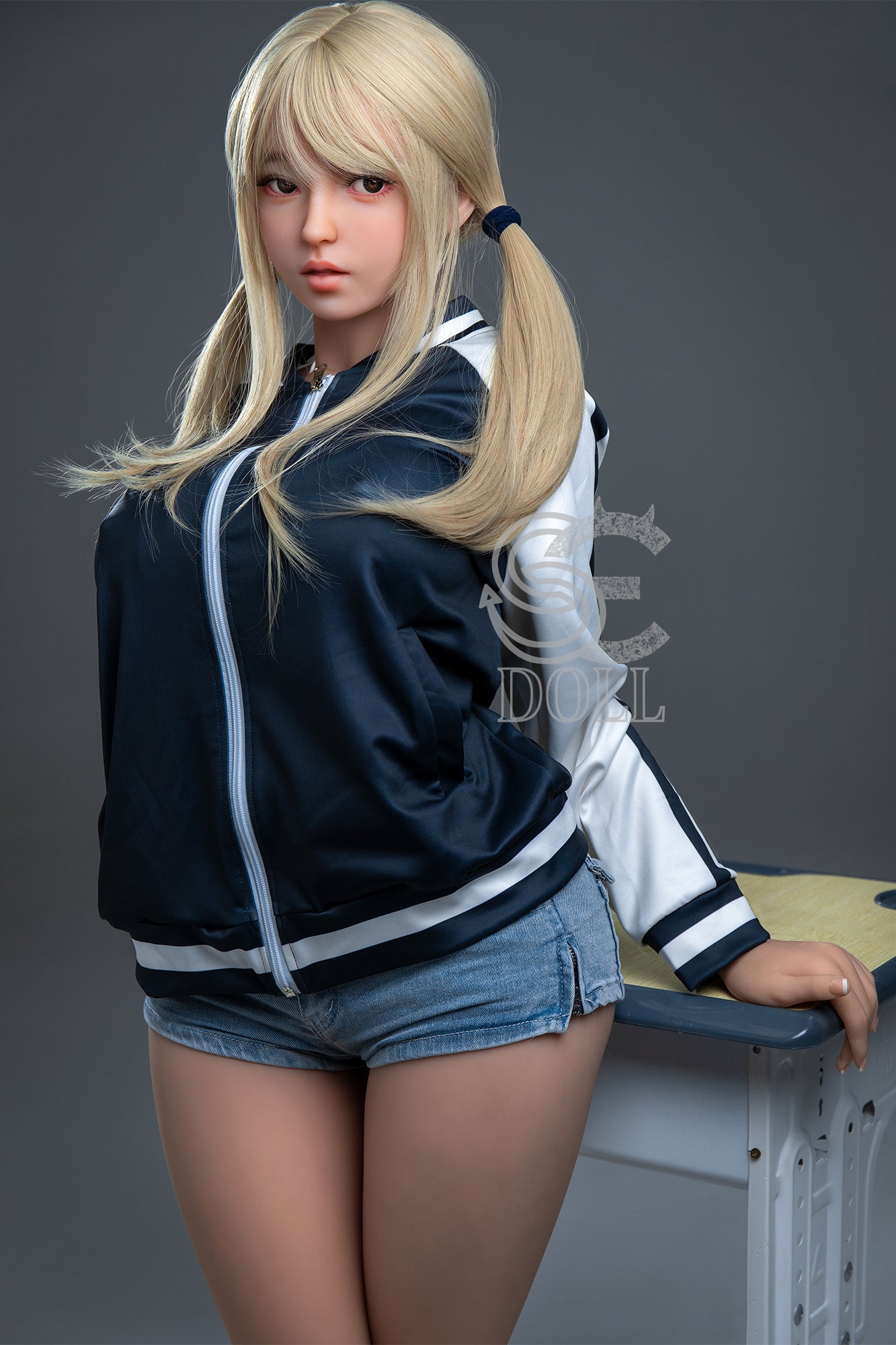 US In Stock - 157cm/5ft2 H-cup Blonde STPE Sex Doll SED255 Head#120 - Melody.A (baseball jacket)
