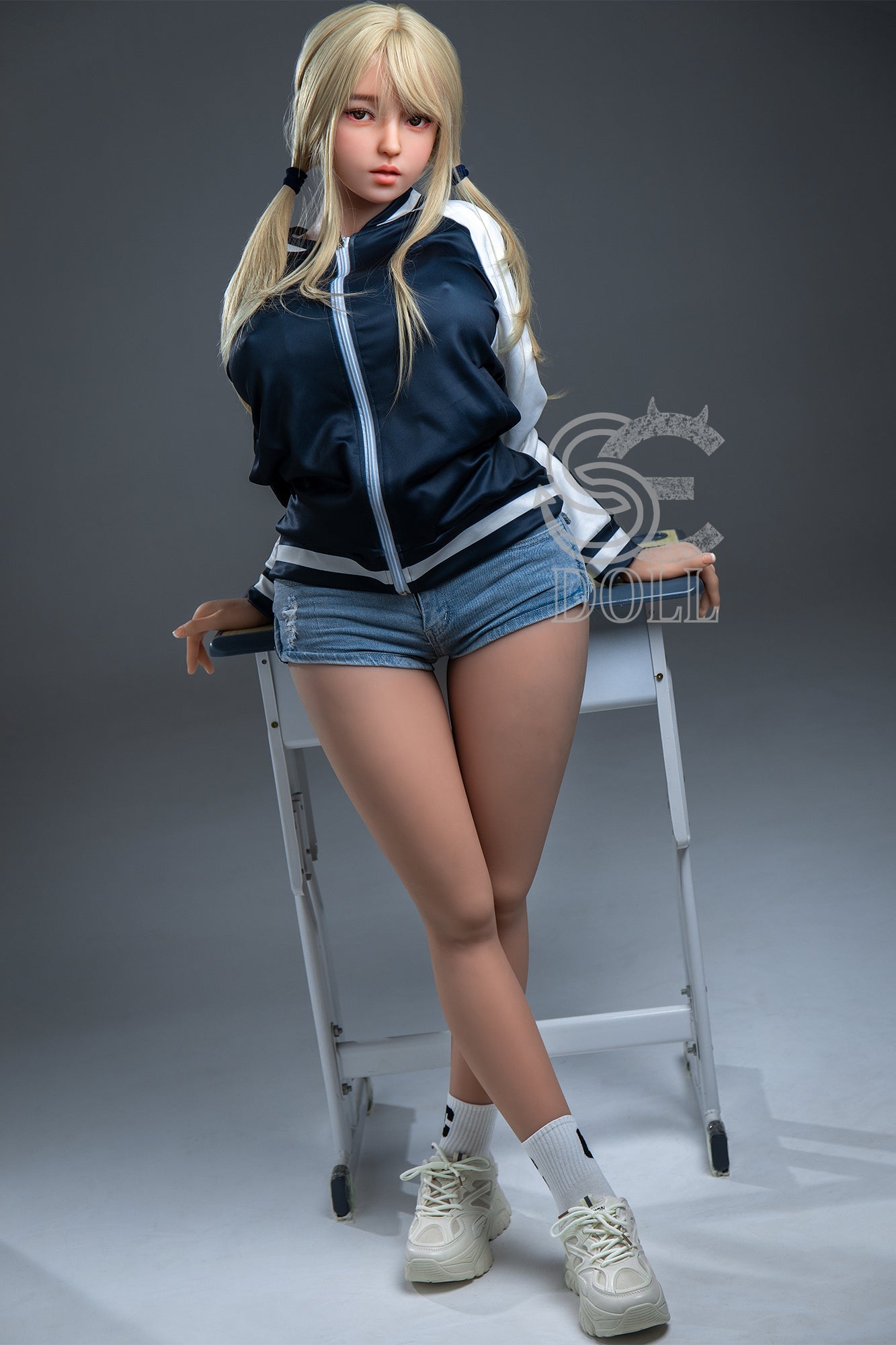 US In Stock - 157cm/5ft2 H-cup Blonde STPE Sex Doll SED255 Head#120 - Melody.A (baseball jacket)