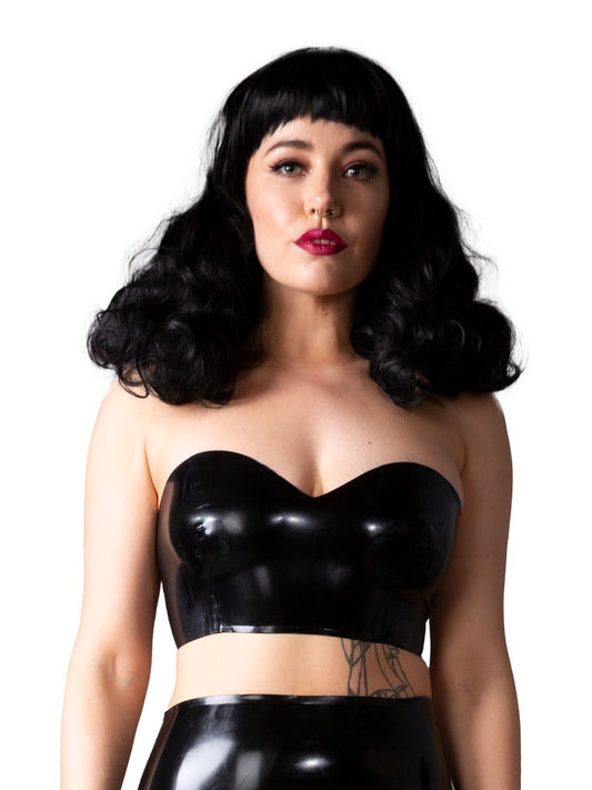 Sweetheart Neckline Bandeau Latex/Rubber Bra