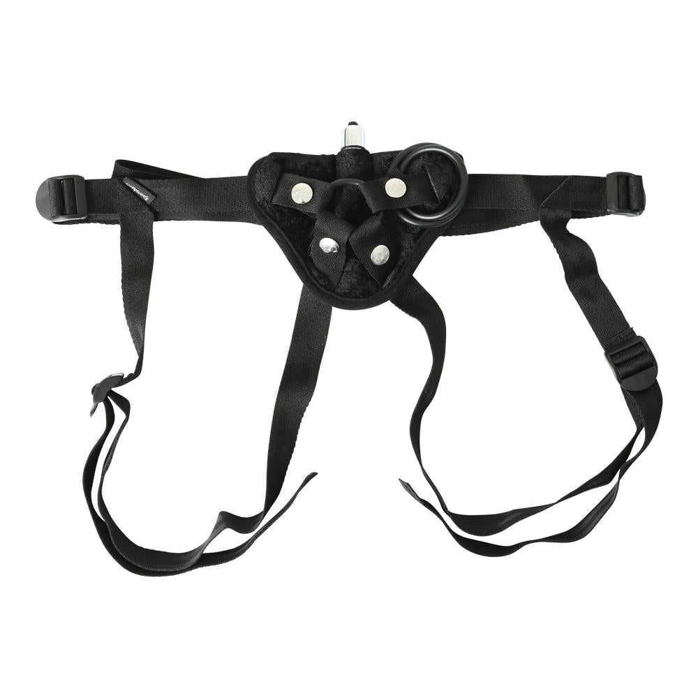 Vibrating Velvet Harness with Bullet